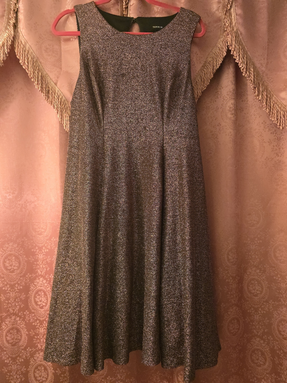 torrid Metallic Sparkle A-Line Dress in Rose Gold